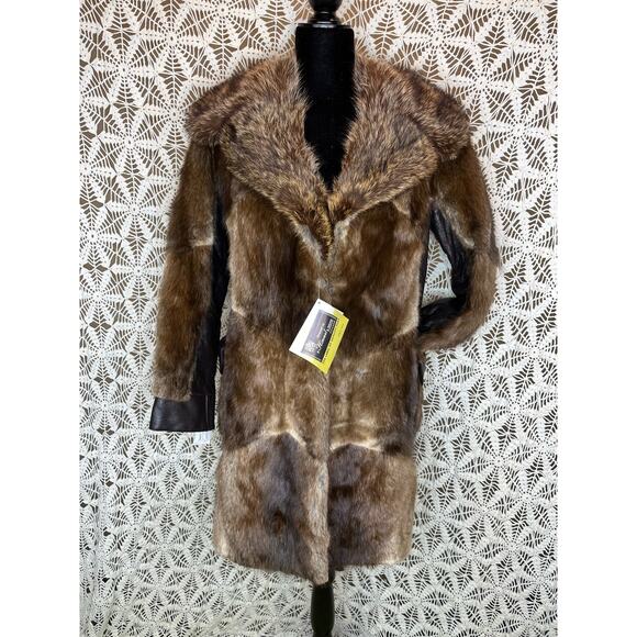 Vintage Furs by Pollans Mink Leatrim Race Collar Mid length Coat - Picture 3 of 13
